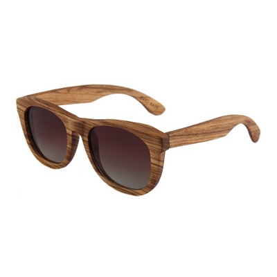 Zebra Wood Sunglasses - Gradient Brown Polarized Lenses - Zebra Wood Frames