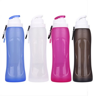 silicone collapsible water bottle 500ml BPA