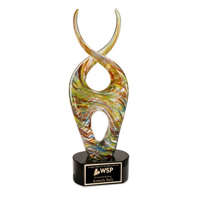 14" Color Twist Art Glass Award