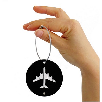 Metallic Round Shape Travel Luggage Tag