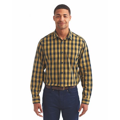 ARTISAN COLLECTION BY REPRIME Men's Mulligan Check Long-Sleeve Cotton Shirt