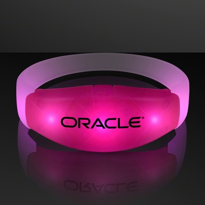 Imprinted Pink LED Steady Illumination Stretch Bracelet - Domestic Print