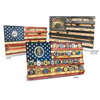 Solid Wood Patriotic Wall-Mounted Coin Display (3 sizes)