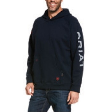 Ariat® FR Primo Fleece Logo Men's Navy Hoodie