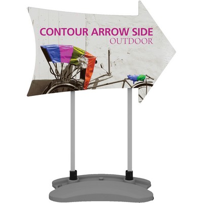 Contour Double-Sided Outdoor Sign Arrow Side w/Fillable Base