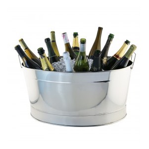 8 Bottle Vintage Stainless Steel Tub