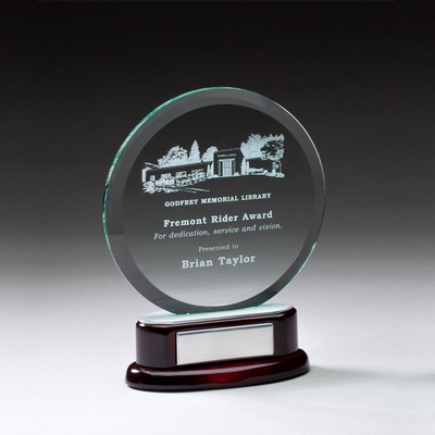 7" Round Beveled Glass Award