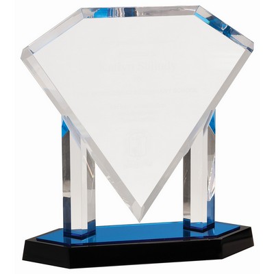 11 3/4" Blue Floating Diamond Acrylic Award