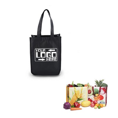 Vertical Laminated Non-Woven Grocery Bags W/ Handles