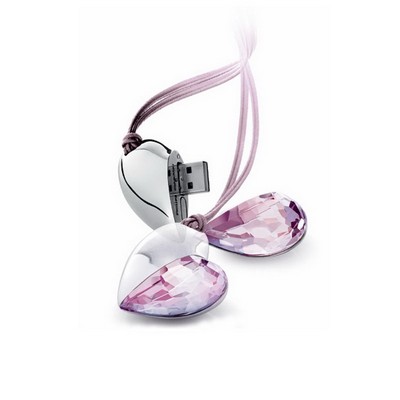 Crystal Heart Shape USB Flash Drive 4GB