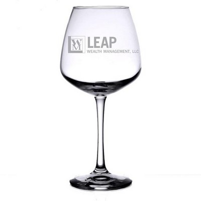 Deep Etched or Laser Engraved Libbey® Vina Diamond Balloon Wine Glass