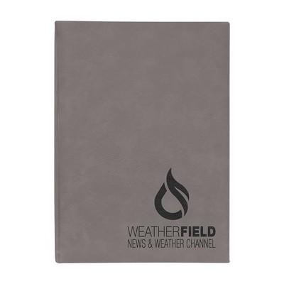 7" x 9¾" Gray Leatherette Journal