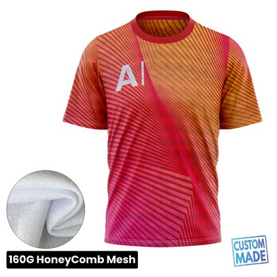 Unisex and Kids' Full Sublimation Short Sleeve T-Shirt - 160G Performance Grade Honeycomb Mesh