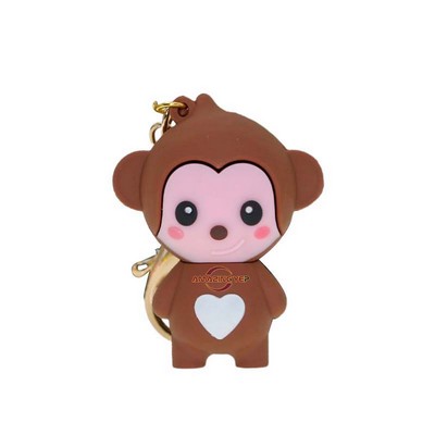 3D Flexible Glue Cartoon Cute Monkey PVC Keychain