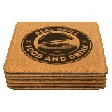 Square Cork Coaster w/Stitching