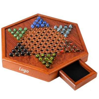 Wooden Chinese Checkers Board Game Set Family Board Game