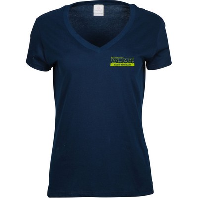 Ladies Cotton V-Neck T-Shirt