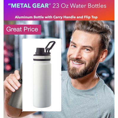 23oz Metal Gear Steel Water Bottle