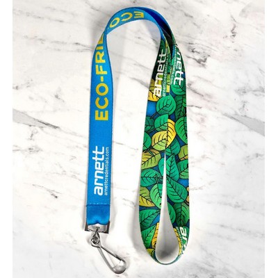 3/8 Recycled Sublimated Full Color PET Eco-friendly Lanyard