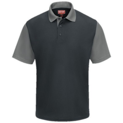 Red Kap™ Men's Performance Knit® Color-Block Polo - Charcoal Gray/Gray