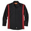 Dickie's® Men's Industrial Color Block Long Sleeve Shirt - Black/English Red