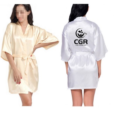 Elegant Satin Kimono Robe