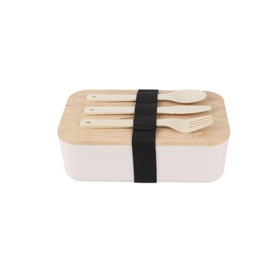 Wheat strew bento Lunch box with Tableware set