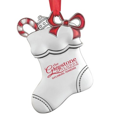 Cast Silver Stocking Ornament