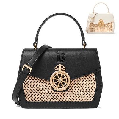 Genuine Leather woven cross-body bag