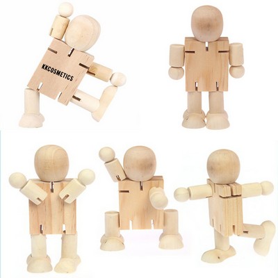 Poseable Wooden Robot Fidget Toy