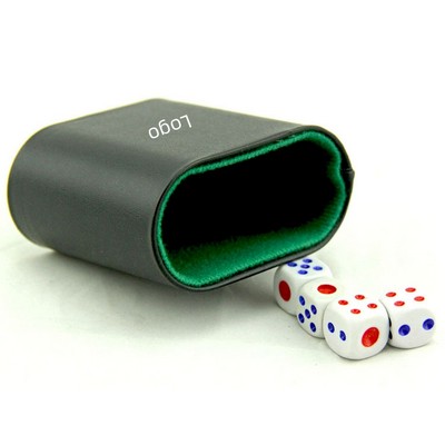 Custom Dice Cup Set PU Leather and Felt-Lined Quiet Shaking