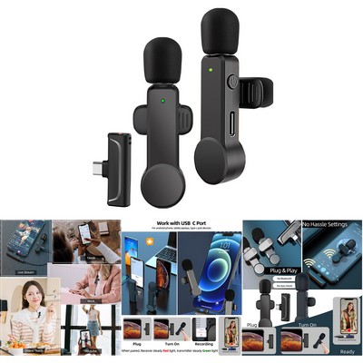 Microphone USB C Wireless Lav Mic Phone