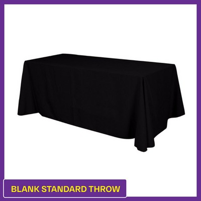 Black - 6ft Blank (No Imprint) Hemmed Standard Throw - 4 Sided