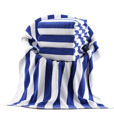 60"x30" Custom Oversized Striped Terry Cotton Beach Towel