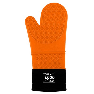 Heat Resistant Silicone Oven Mitts with Cotton Lining