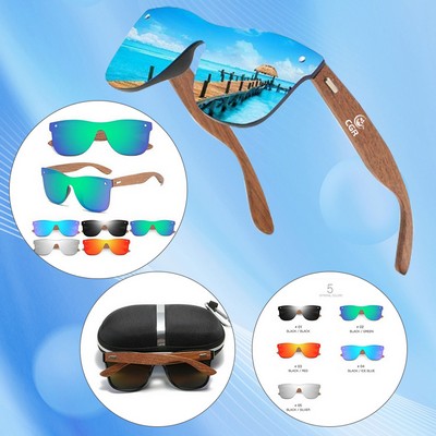 Reflective Wood Sunglasses