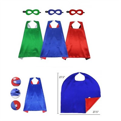 Kid's Superhero Cape and Mask Set