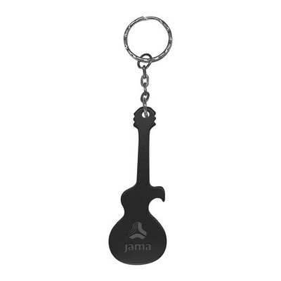 Guitar Shaped Aluminum Bottle Opener W/Key Chain