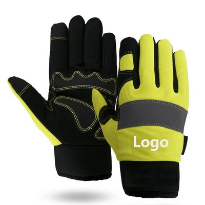 Hi-Viz Touchscreen Mechanics Gloves