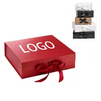 Custom Ribbon Gift Box Cardboard Foldable