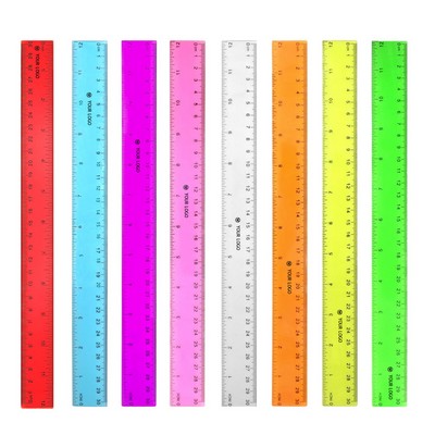 12 Inches/30 Centimeters Plastic Ruler