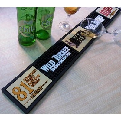 Custom Bar Mat - Heavy Duty Molded PVC/Vinyl Rail Matting - 24"x3.5".25"