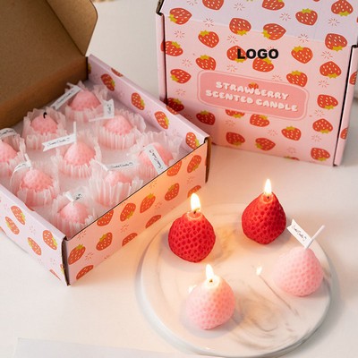 Red Strawberry Candle Set