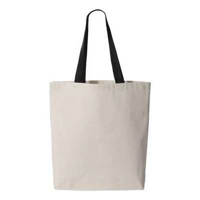 Q-Tees Canvas Tote w/Contrast Handles