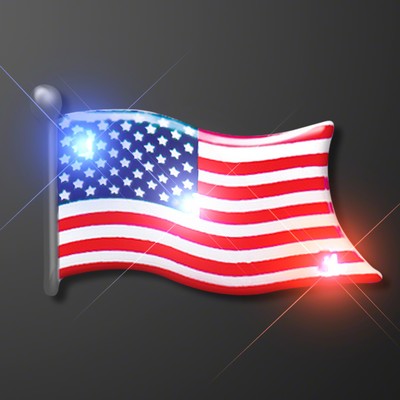 American Flag Flashing Pin Blinkies - Blank