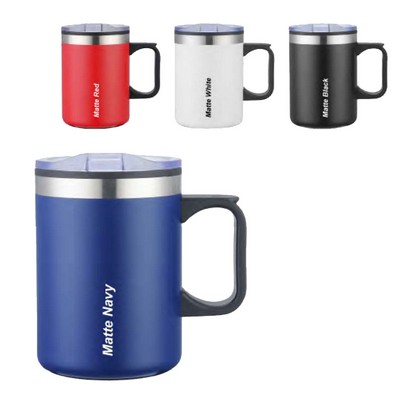 14 Oz. SS Double Wall Camping Mug W/ Handle