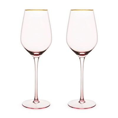 Twine Rose Crystal White Wine Glass Set