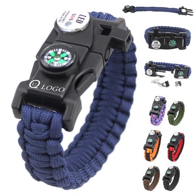 8-In-1 Mountaineering Survival Bracelet W/ Paracord