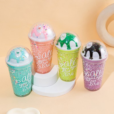 Creative Ice Cream Lid Double-Layer PS Cup