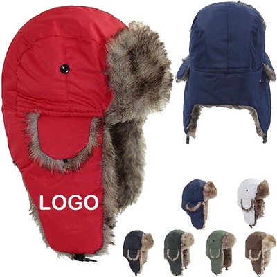 Warm Ear Flaps Winter Trapper Cap Trooper Aviator Hats